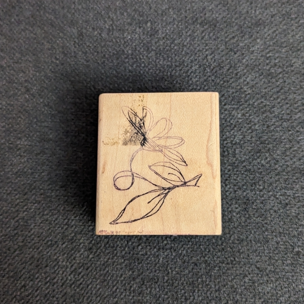 Magenta Flower Rubber Stamp for Scrapbooking, Crafts